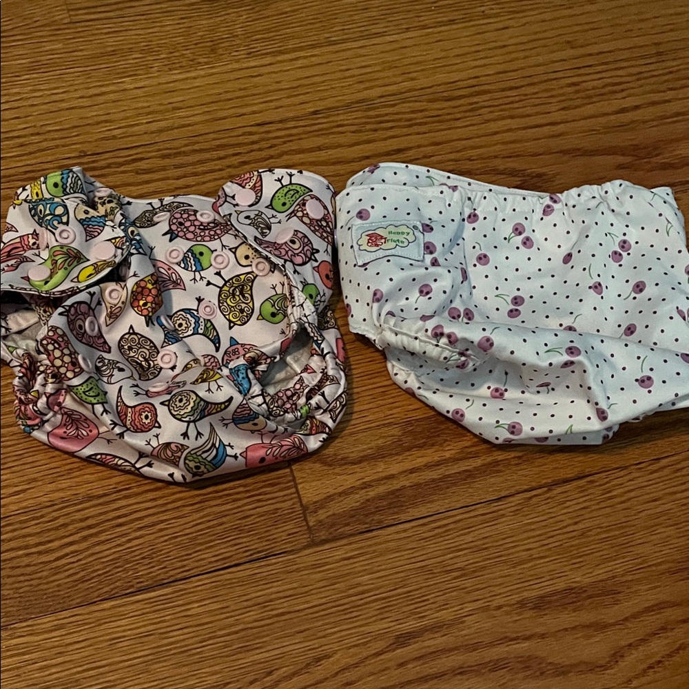 Colorful Owl Print and White Polka Dot Kids Diaper Covers